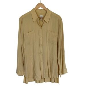 Chico's Womens Butter Yellow Long Sleeve Shirt‎ Size XL Long Sleeve Classic